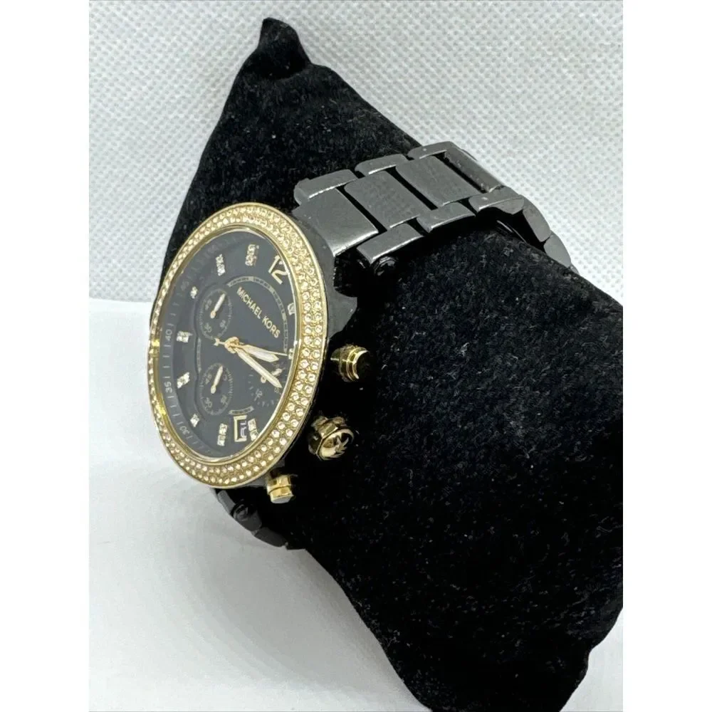 Michael Kors Parker MK6107 Womens Black Stainless Steel Analog Dail Watch JNA440